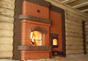 Stove combined with fireplace