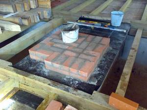 Construction of a furnace on a foundation