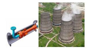 Jet mixer (left) and cooling tower (right)