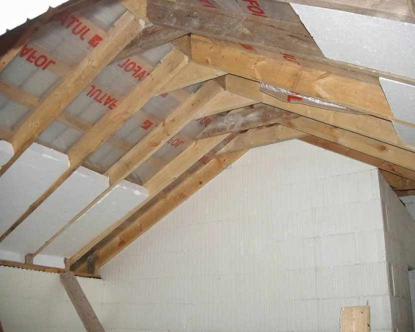 Thermal insulation of the attic with foam plastic