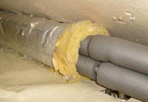 thermal insulation of heating pipes