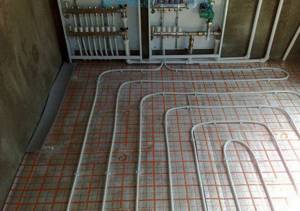Warm floor made of polypropylene pipes diagram