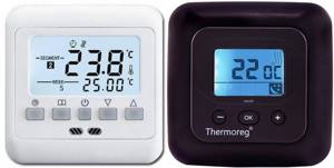 Thermostat for heated floor setting