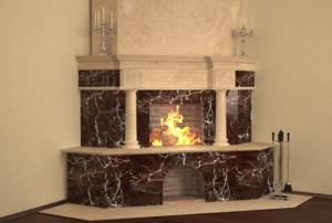 Corner fireplace