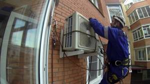 installation of an external air conditioner unit