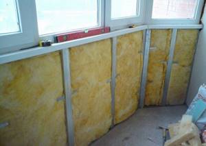 insulation of the balcony with mineral wool