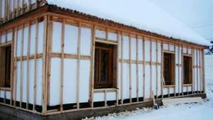 insulation of a wooden house with foam plastic