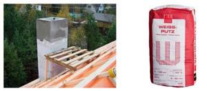Chimney insulation with heat-resistant plaster