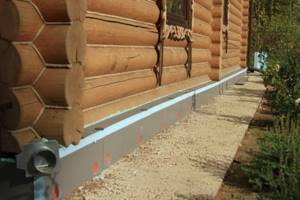 insulation of the foundation of a wooden house from the outside