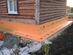 Insulation of the foundation with penoplex