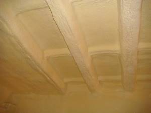 insulation of basement ceiling with polyurethane foam