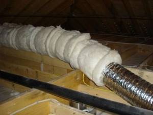 Insulating the air duct in the attic