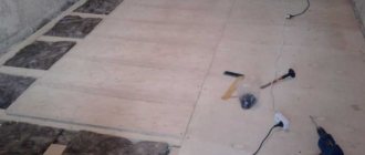 Insulation under plywood on a wooden floor