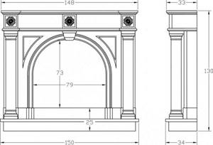 Variant of the drawing of the fireplace portal