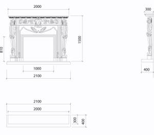 Option drawing of a portal for a fireplace